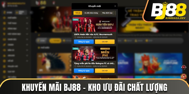 Khuyến mãi BJ88 - Ưu đãi liên tục từ trường gà trực tiếp
