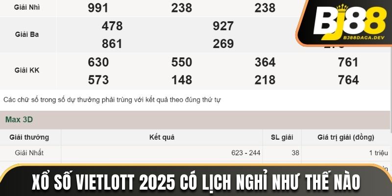 Xổ số Vietlott 2026 có lịch nghỉ như thế nào
